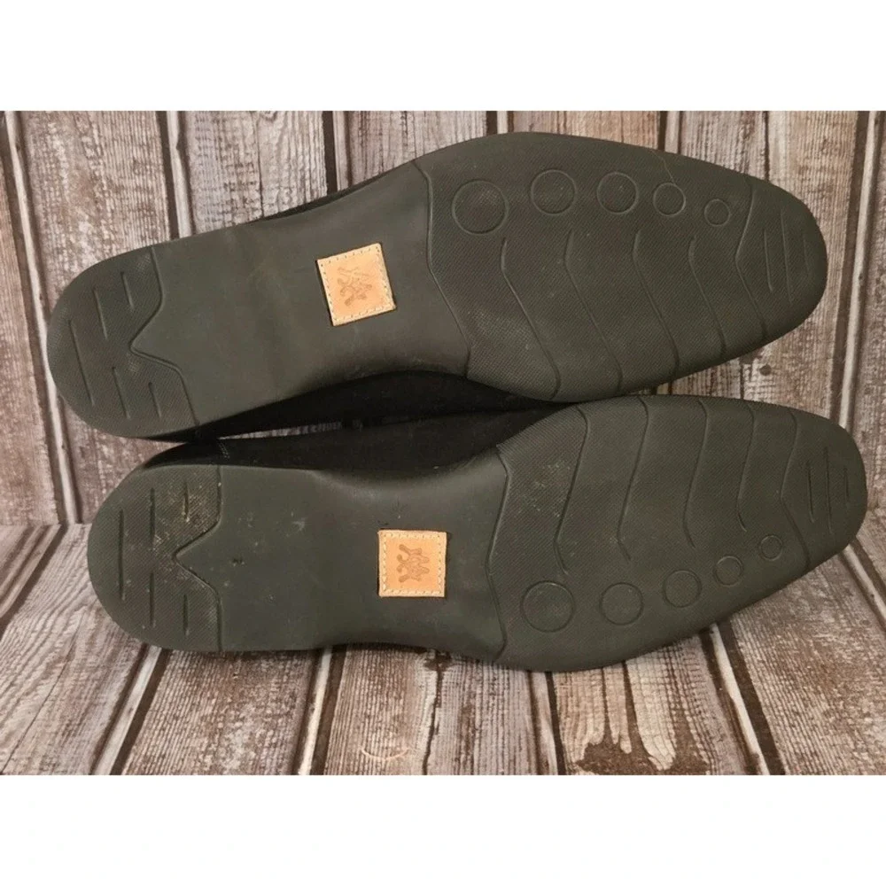 Sz 8 M Mens Mezlan Black Suede/ Perf Leather Moc Toe Loafers Slip-On Shoes VGUC!
